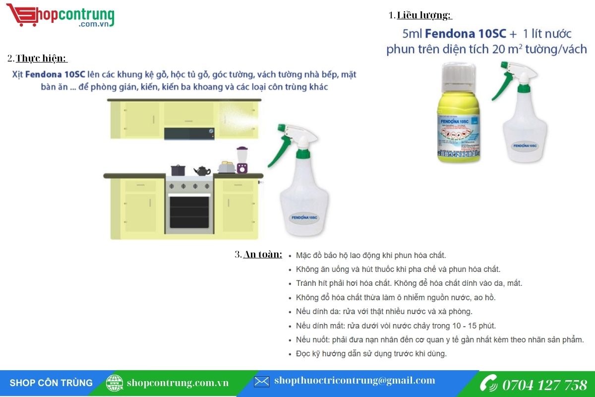 Sử dụng fendona 10SC đúng cách
