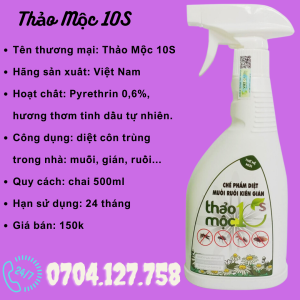 Bình xịt muỗi và côn trùng thảo mộc 10S