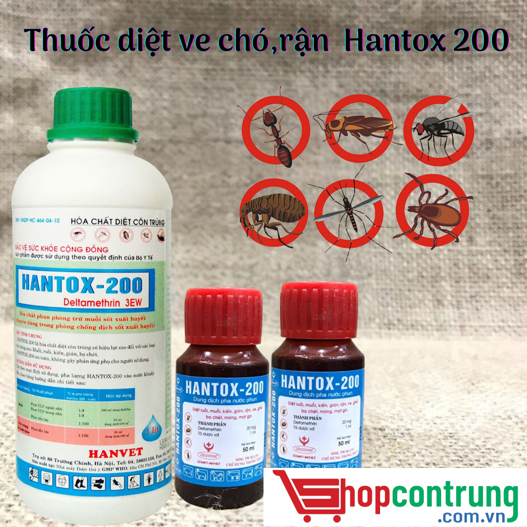 Thuốc diệt ve chó,rận Hantox 200