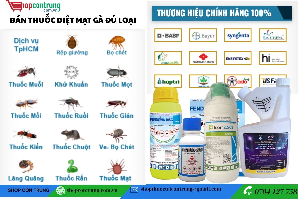 Cửa hàng bán Thuốc diệt mạt gà an toàn hiệu quả trị tận gốc